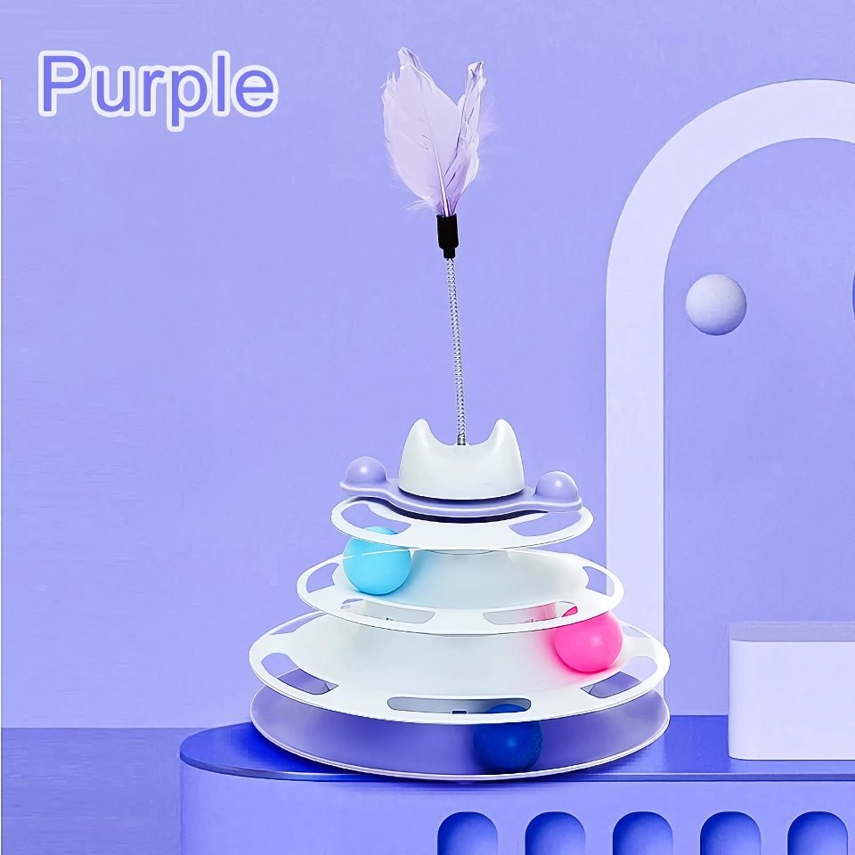 Interactive Cat Turntable Ball Toy with Teasing Stick – Fun and Engaging Kitten Play - Image 2