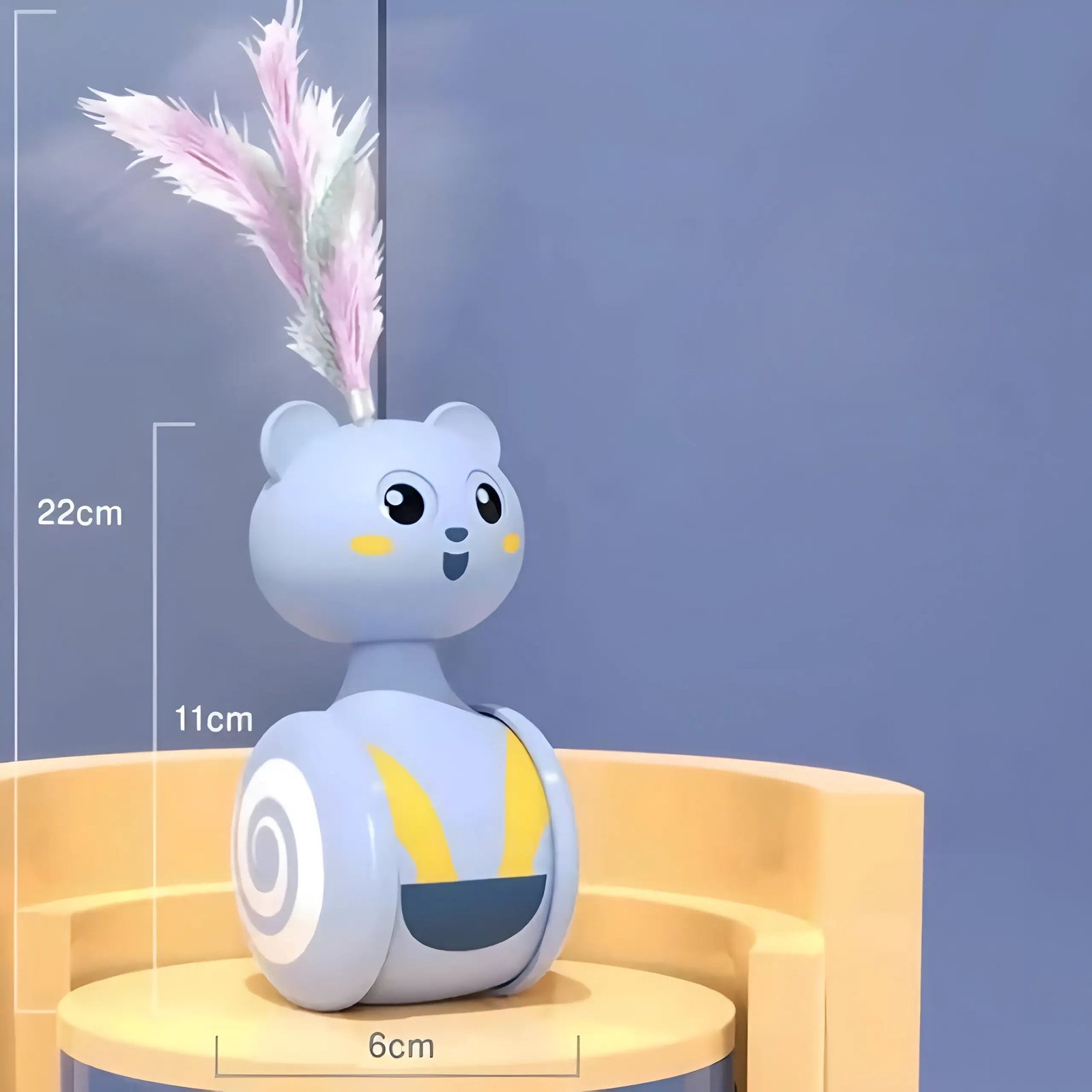 Interactive Cat Tumbler Toy with Feather and Ball - Image 4