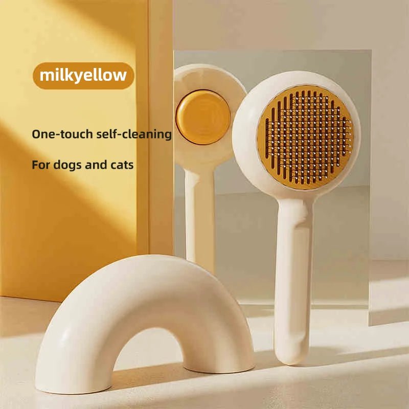 Self-Cleaning Pet Hair Removal Comb & Slicker Brush for Cats and Dogs - Image 2