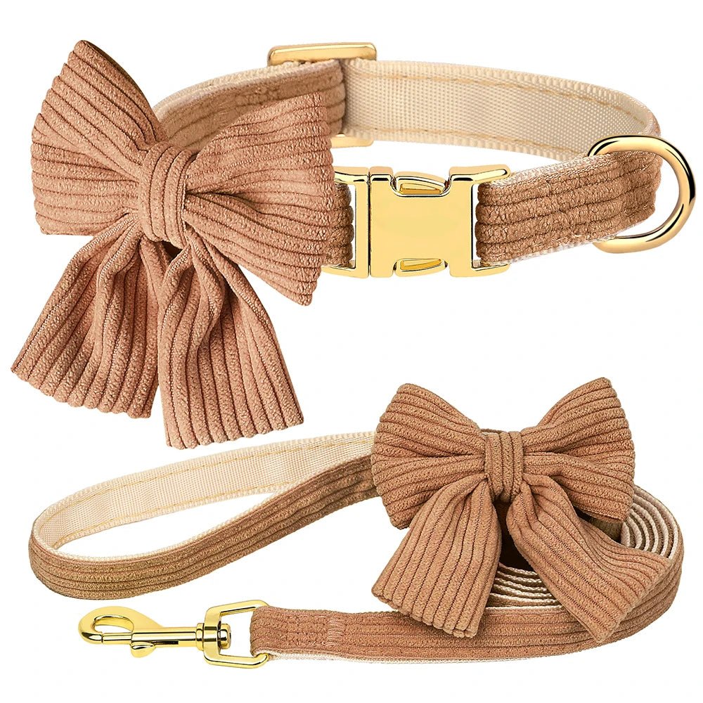 Fashion Dog Collar and Leash Set with Bowtie - Image 3