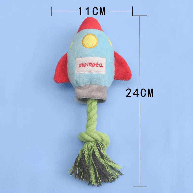 Rocket Shaped Plush Chew Toy for Dogs – Durable Corduroy Bite Resistant Toy - Image 2