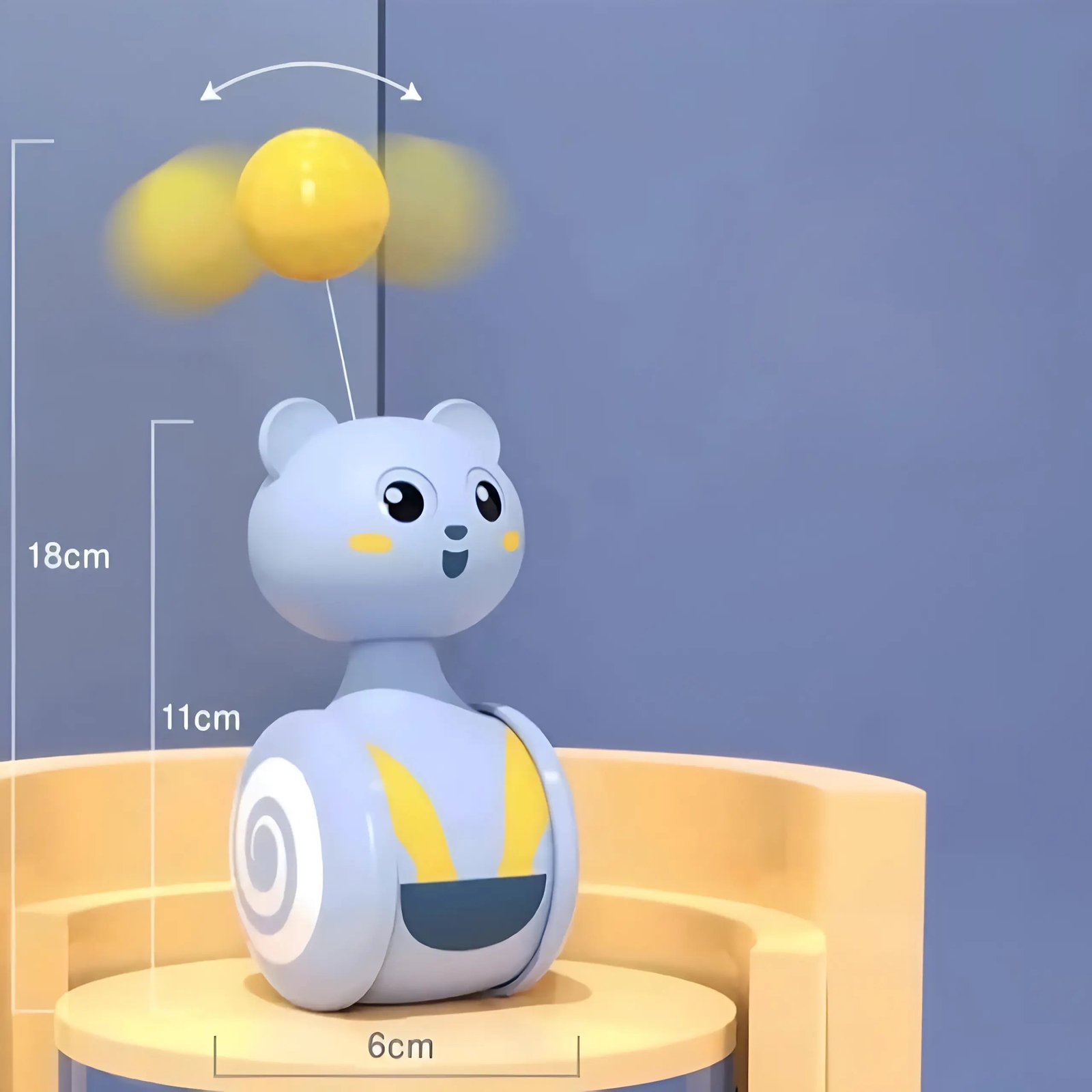 Interactive Cat Tumbler Toy with Feather and Ball - Image 2