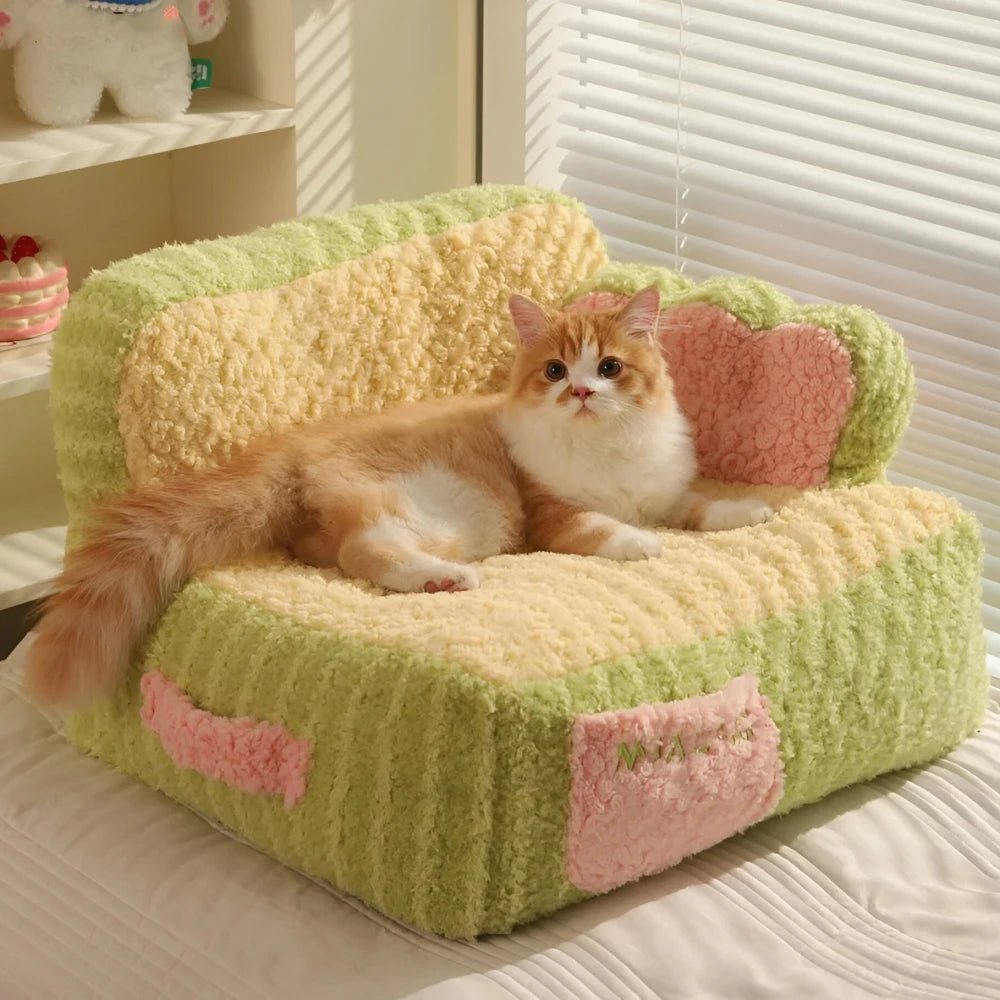 Cozy Cat Sofa Bed – Warm, Thick Cotton Nest for Kittens & Small Pets - Image 2