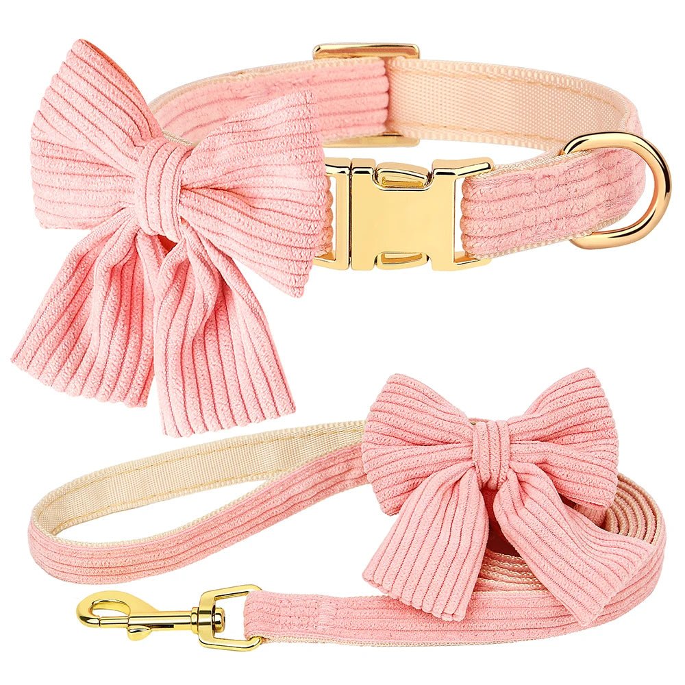 Fashion Dog Collar and Leash Set with Bowtie - Image 2