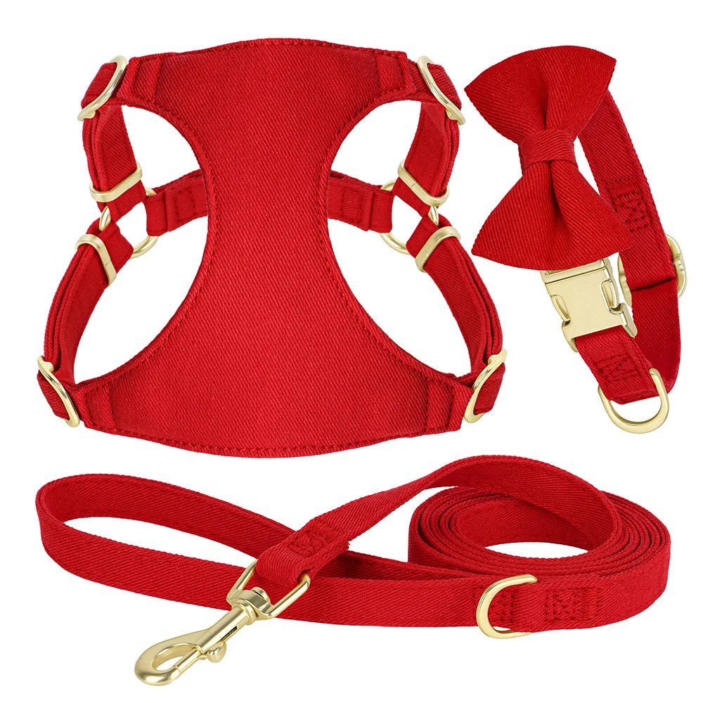 Bowtie Dog Collar Harness Leash Set - Image 2