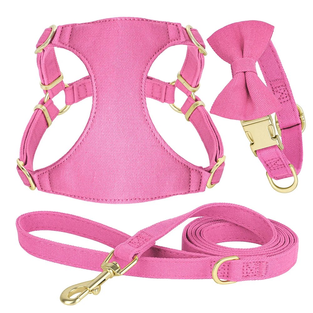 Bowtie Dog Collar Harness Leash Set - Image 3