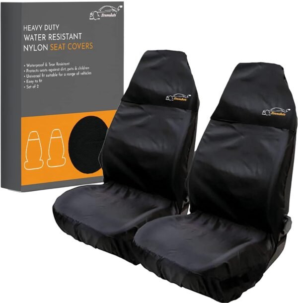 Xtremeauto Car Seat Covers Front Pair - Coloured Top Car Seat Cover Set, Heavy Duty Universal Fitting Set Of 2 Car Seat Protectors, Water Resistant Easy...