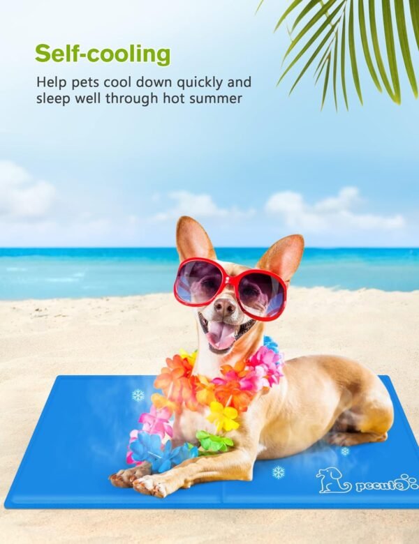 Pecute Dog Cooling Mat Extra Large 120x75cm, Durable Pet Cool Mat Non-Toxic Gel Self Cooling Pad, Great for Dogs Cats in Hot Summer