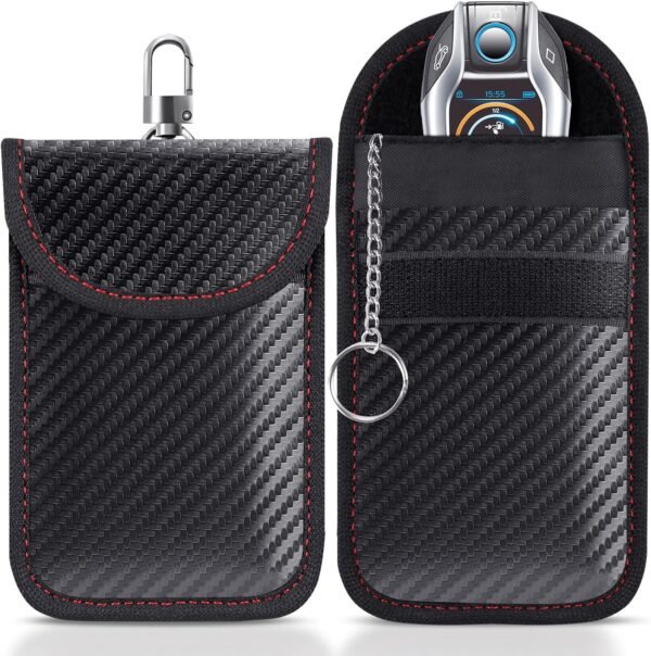 Faraday Pouch for car Keys,Faraday Bag | Car Key Signal Blocking Pouch | Keyless Entry Car Keys Case | RFID Blocker Bag for Car Security | Anti-theft Remote...